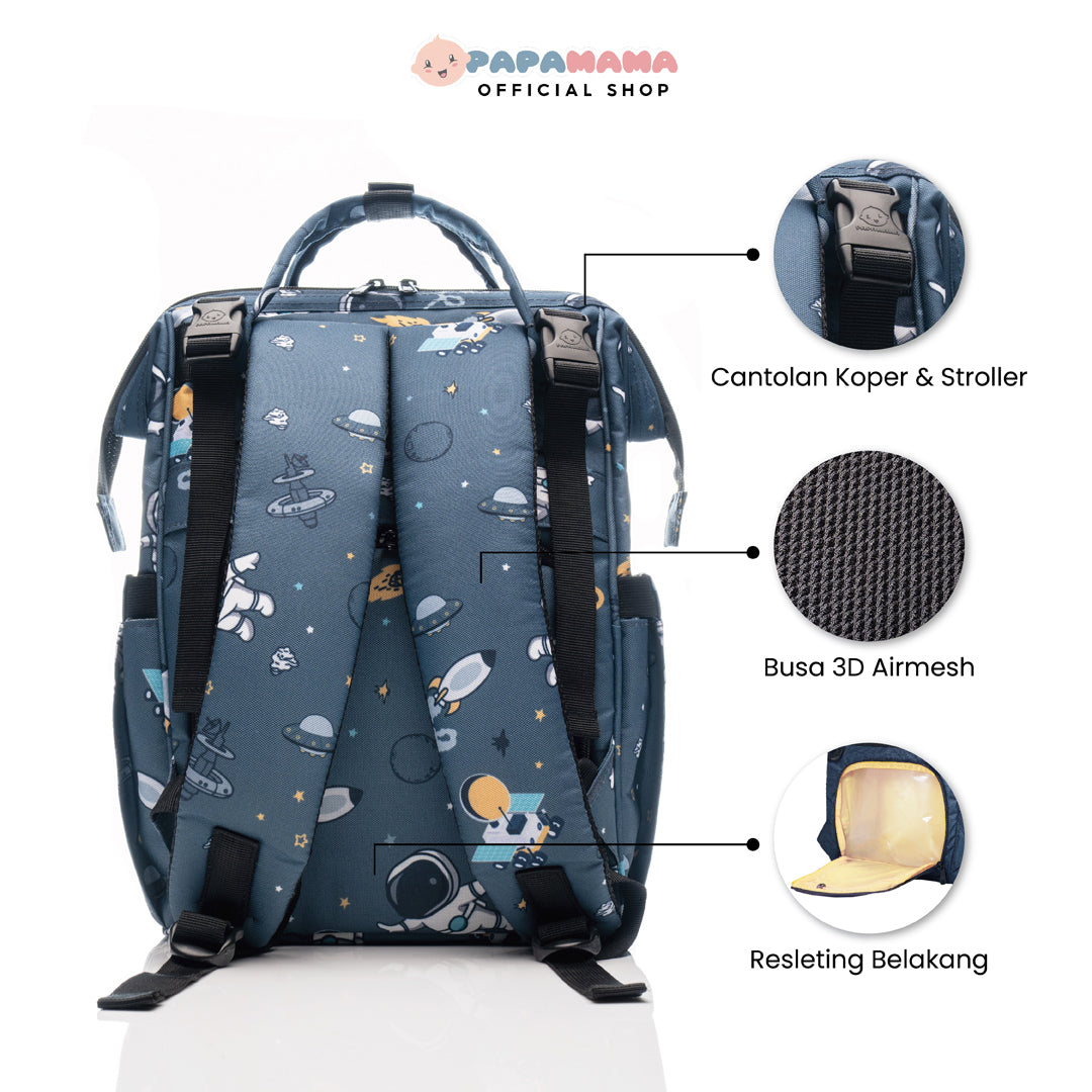 Papamama Astronout Pattern Diaper Bag - 1031
