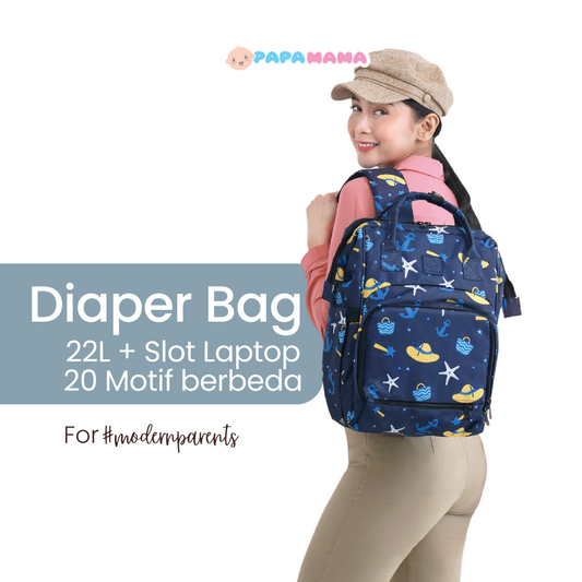 Papamama Pattern Diaper Bag